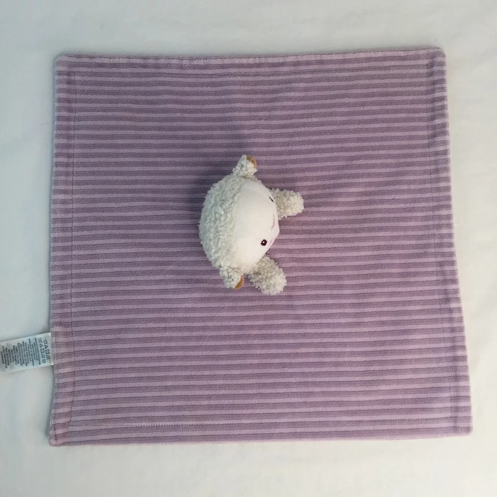 Purple Ribbed‎ Lamb Lovey Security Blanket 13